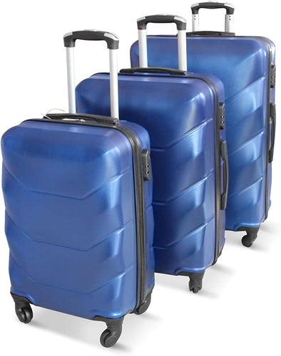 Archibolt 3-Piece Luggage Set Rolling Wheeled Spinner Suitcase ABS (Blue)