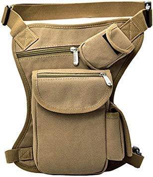 Archibolt Canvas Waist Pack Tactical Thigh Drop Leg Bag Adjustable Strap Waist Packs for Outdoor Camping Motorcycle Riding Fishing