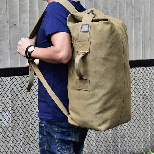 Archibolt Military Duffel Bag Canvas Top Load Double Strap Army Travel Duffle